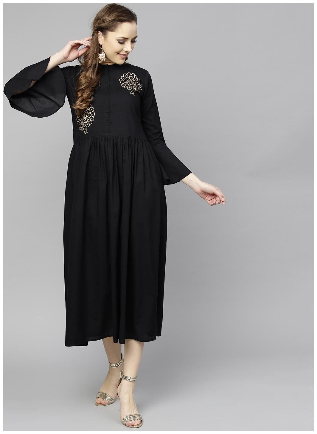 

AASI- HOUSE OF NAYO Black Printed Maxi dress