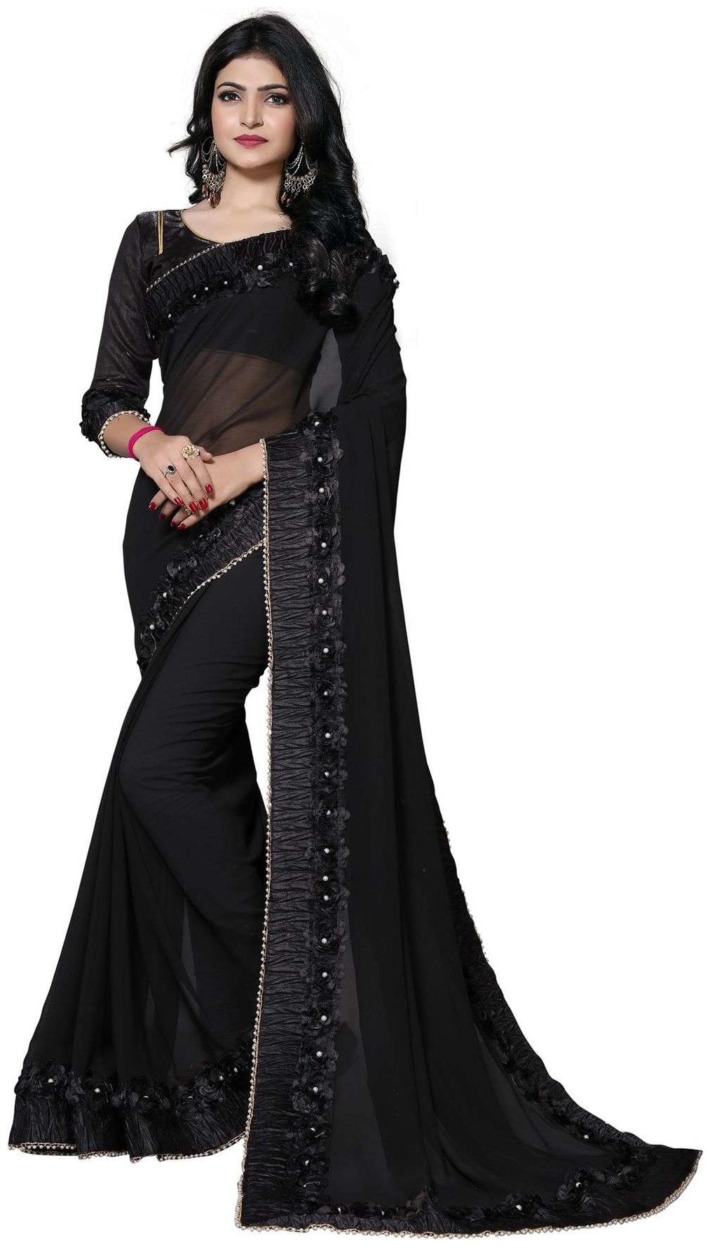 

Black Georgette Saree