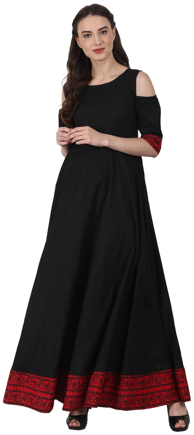 

Nayo Women Black Solid Anarkali Kurta