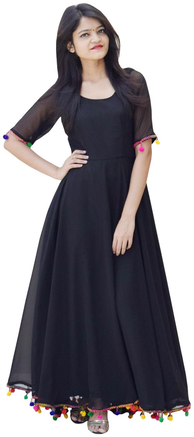 

Rajkumari dress up like a princess Women Black Solid Anarkali Kurta