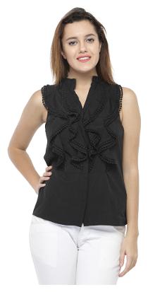 

Oxolloxo Women Solid Regular top - Black