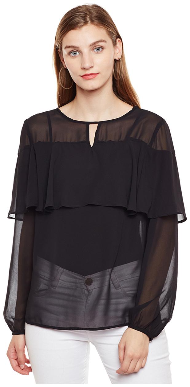 

Oxolloxo Women Solid Regular top - Black