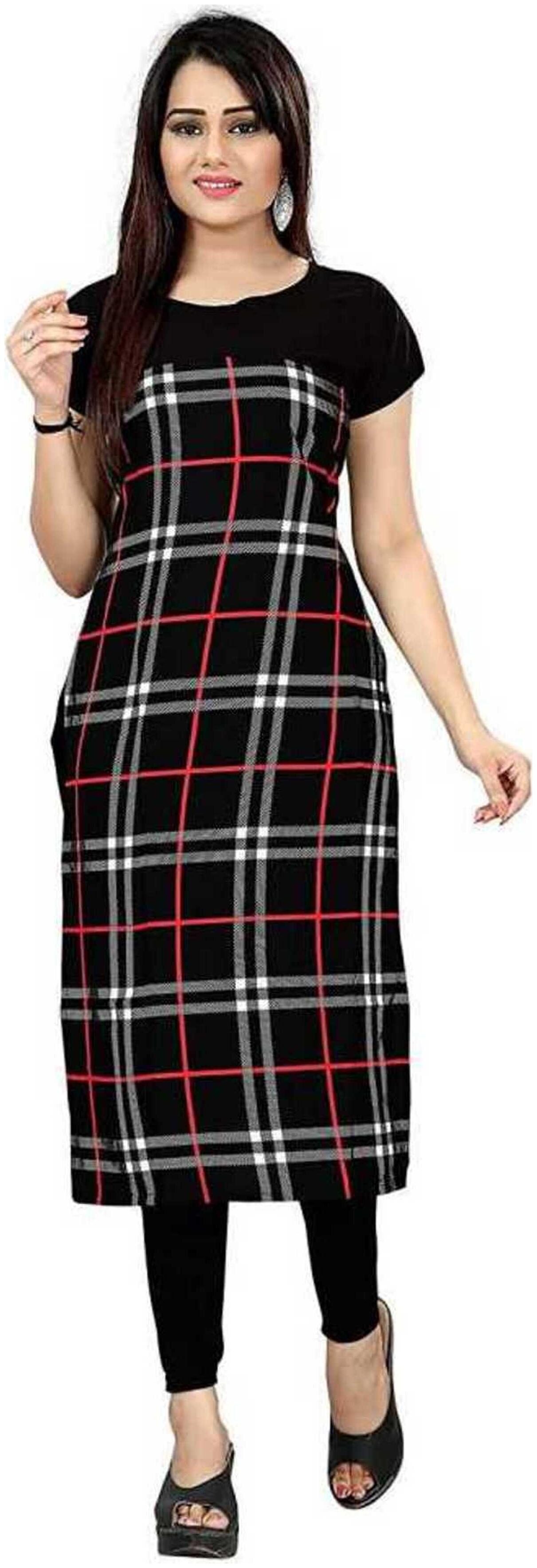 

Black Strip Print Kurti