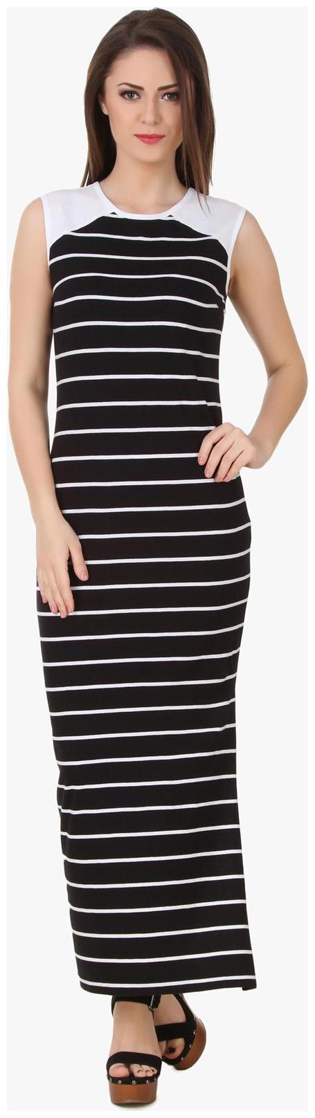 

Texco Black Striped Bodycon dress