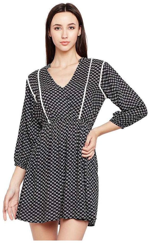 

Oxolloxo Black Solid A-line dress