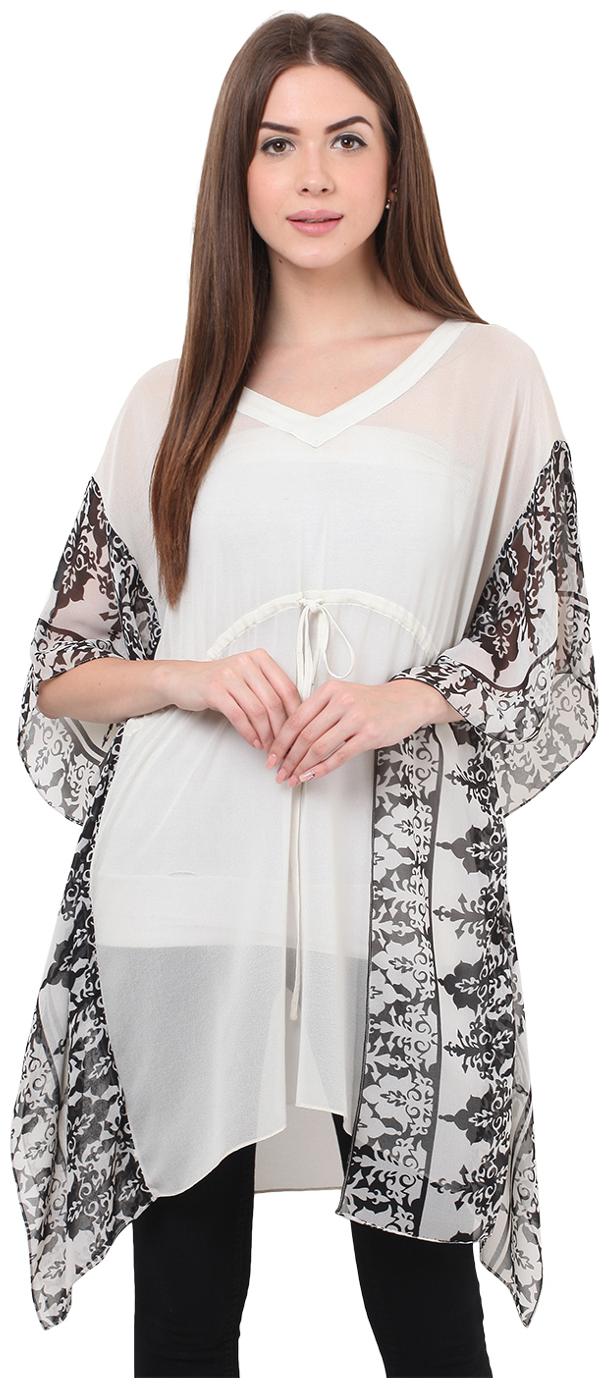 

BLACK WHITE Shrug WITH PRINTED SIDES
