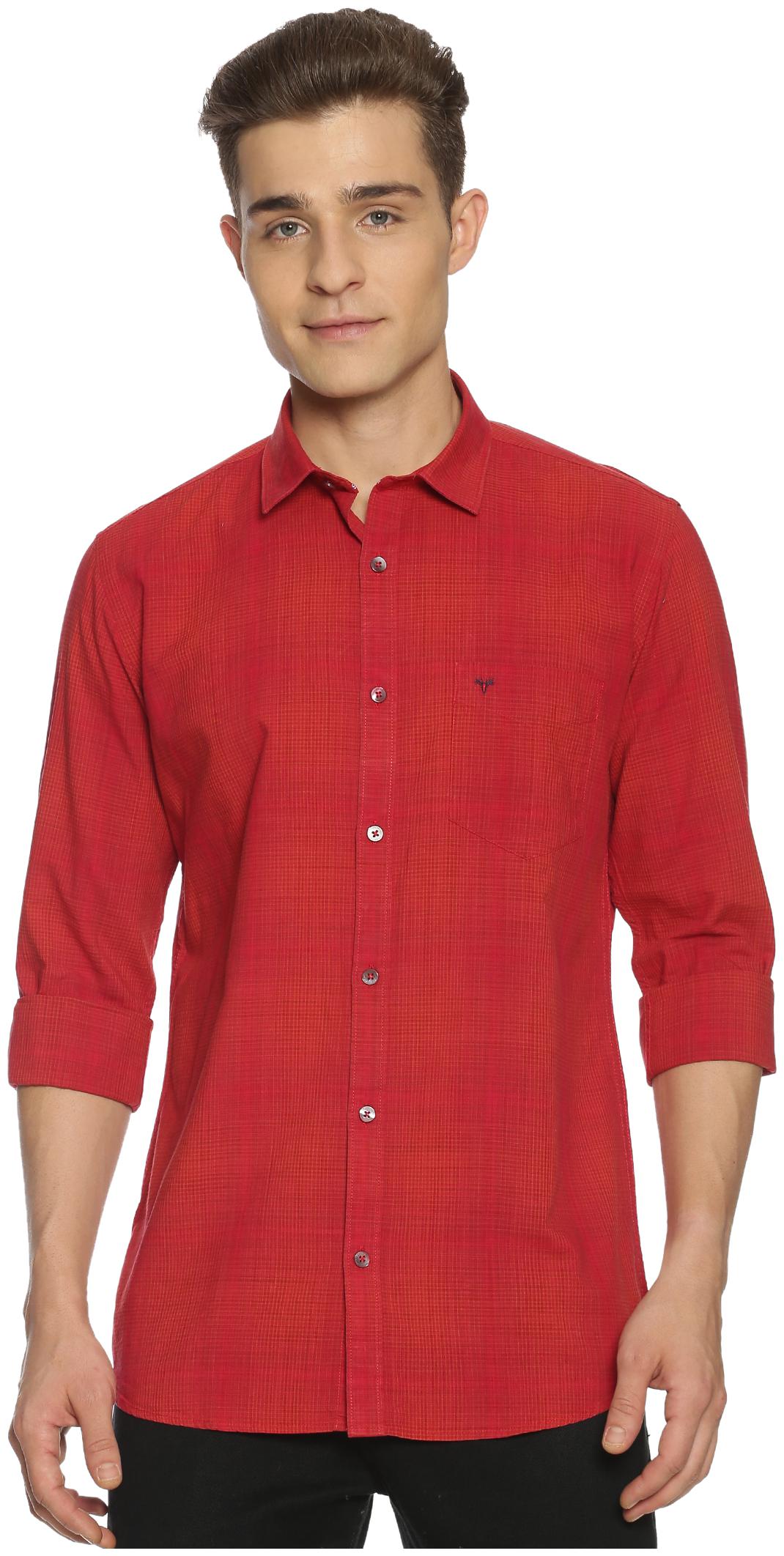 

BLACKANT Men Red Solid Slim Fit Casual Shirt