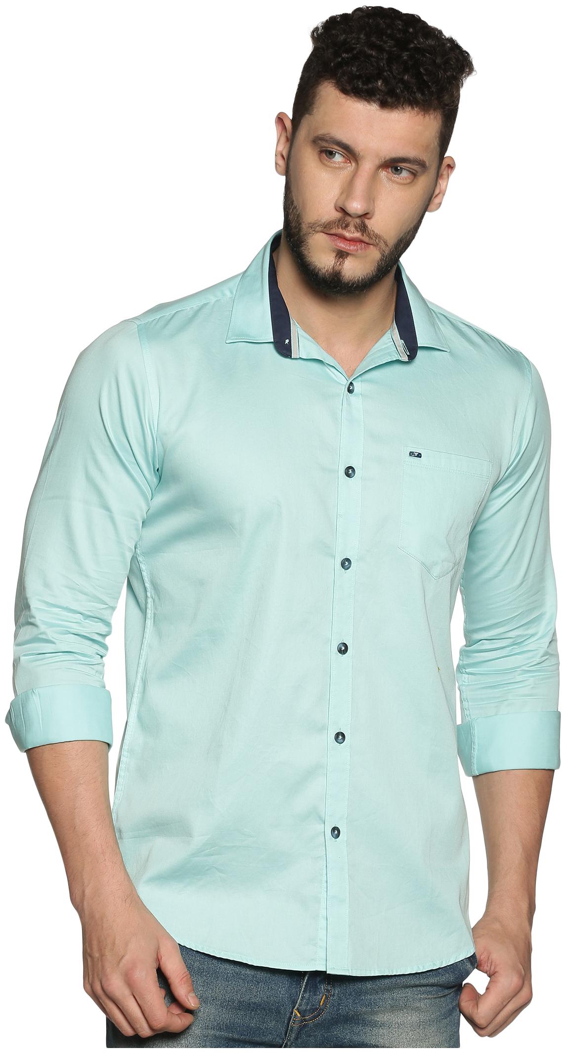 

BLACKANT Men Blue Solid Slim Fit Casual Shirt