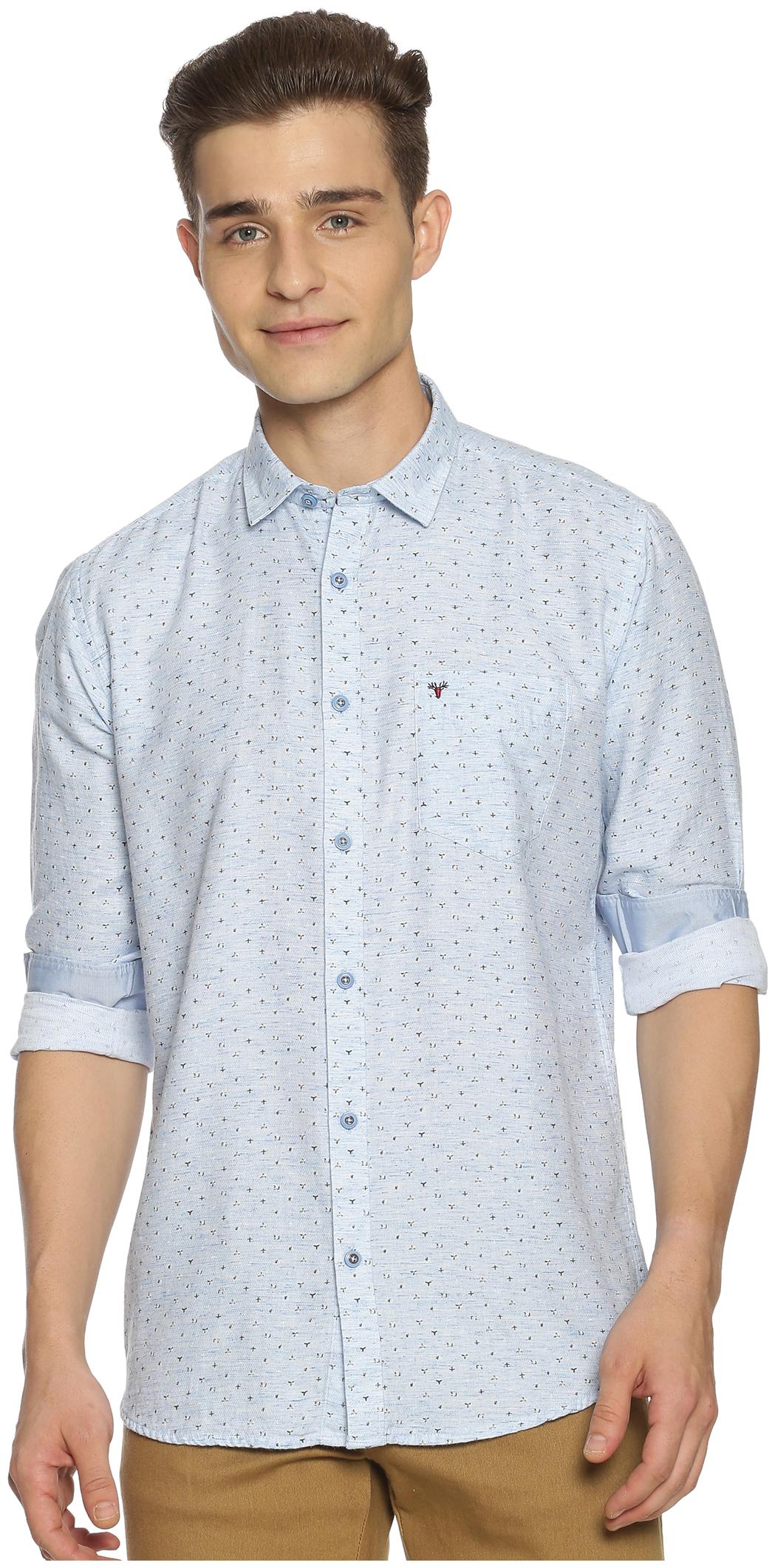 

BLACKANT Men Blue Printed Slim Fit Casual Shirt