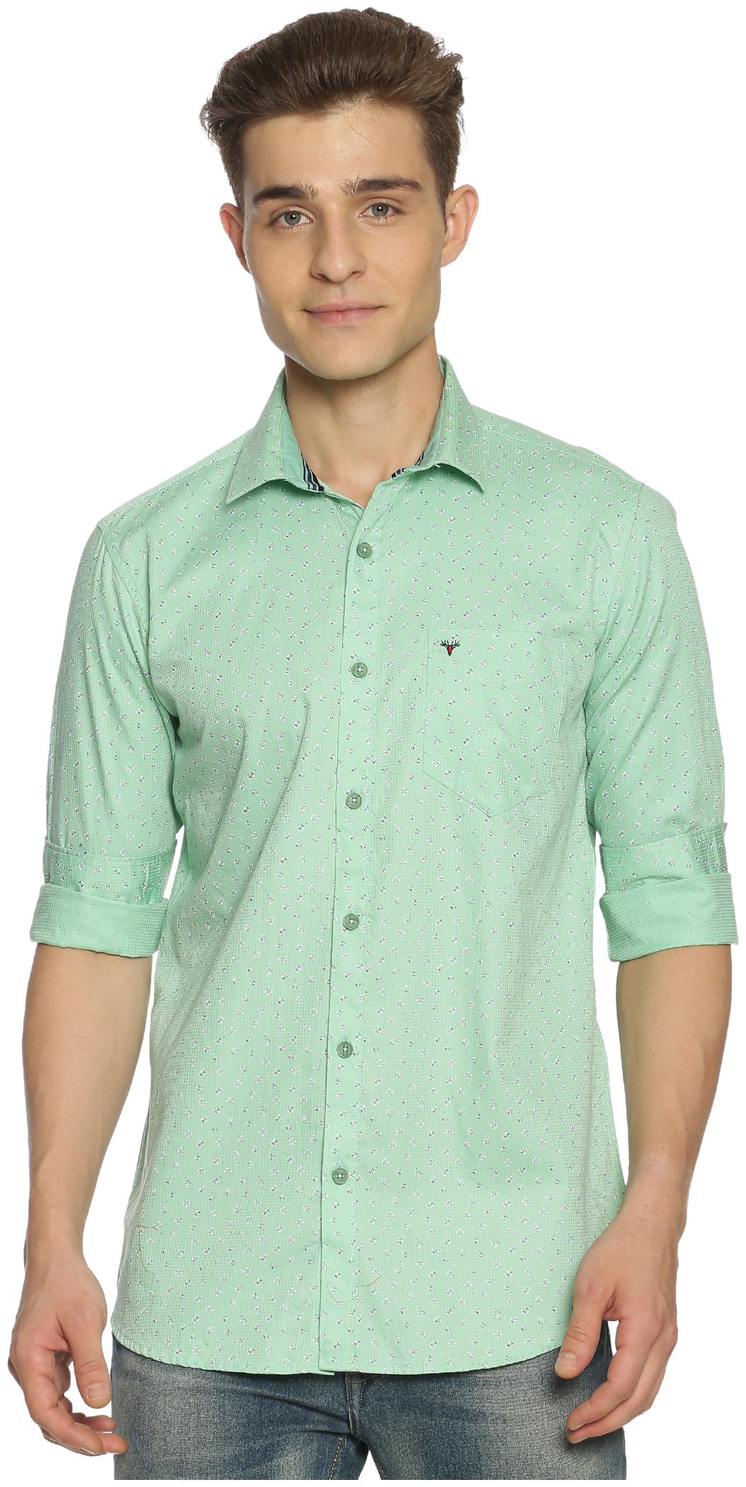

BLACKANT Men Green Printed Slim Fit Casual Shirt