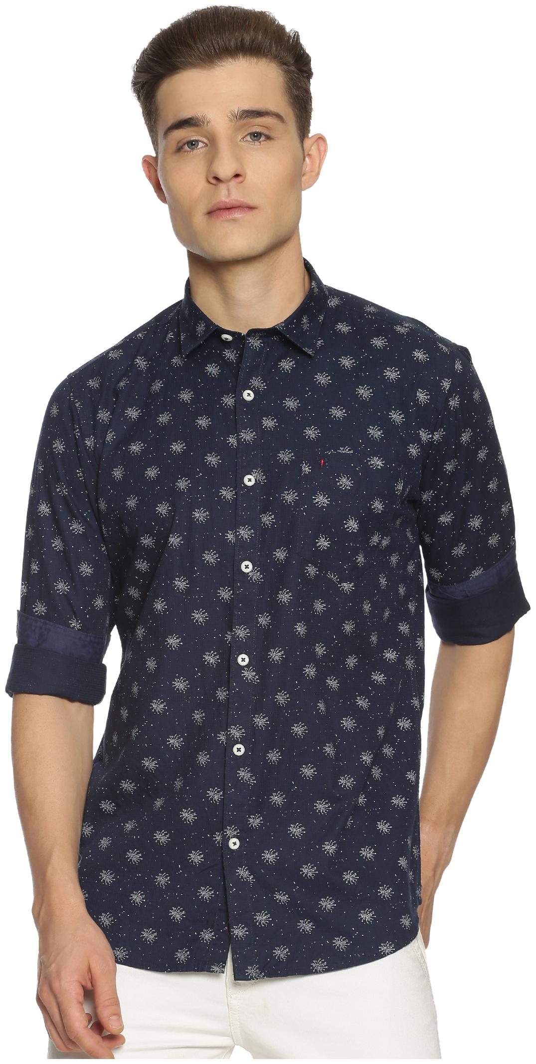 

BLACKANT Men Blue Printed Slim Fit Casual Shirt