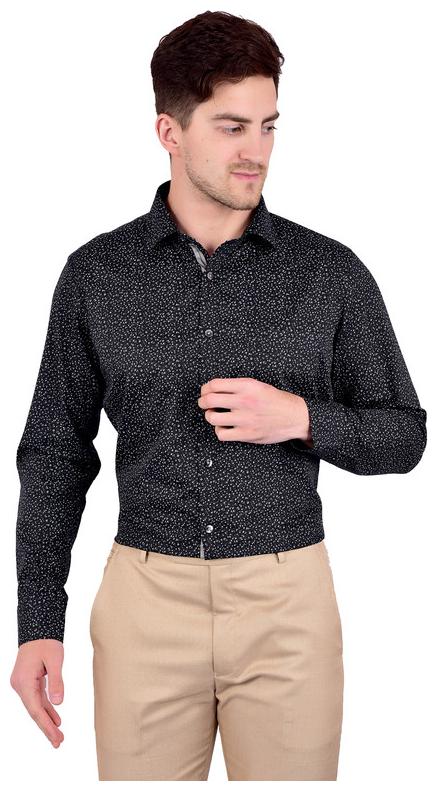 

Bleu Velvet Men Black Printed Regular Fit Casual Shirt