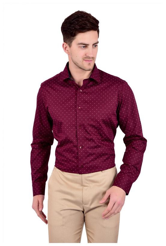 

Bleu Velvet Men Maroon Printed Regular Fit Casual Shirt