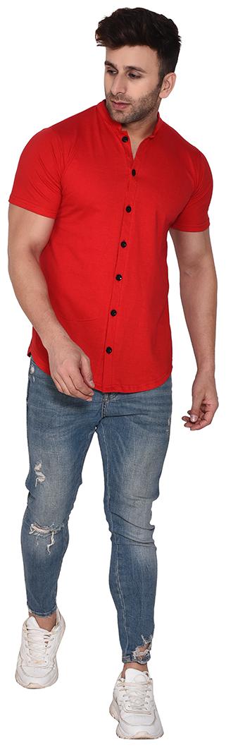 

BLISSTONE Men Red Solid Slim Fit Casual Shirt