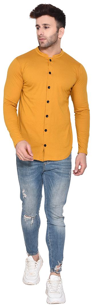 

BLISSTONE Men Yellow Solid Slim Fit Casual Shirt