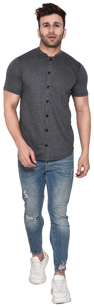 

BLISSTONE Men Grey Solid Slim Fit Casual Shirt