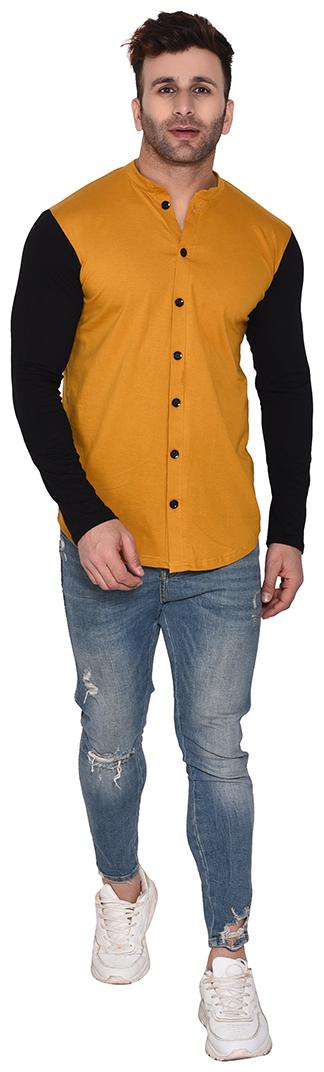 

BLISSTONE Men Yellow Solid Slim Fit Casual Shirt