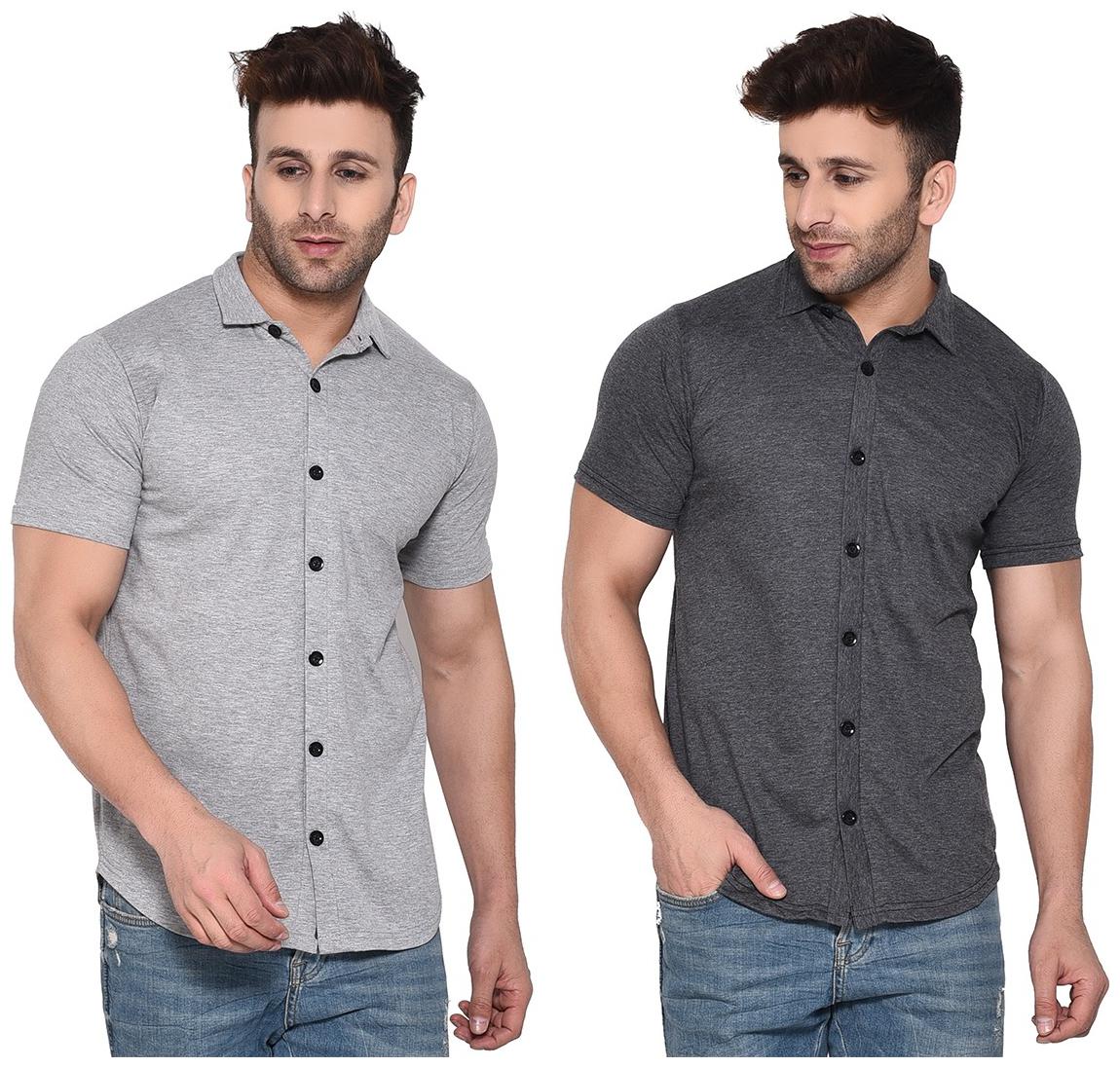 

BLISSTONE Men Grey Solid Regular Fit Casual Shirt