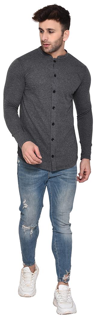 

BLISSTONE Men Grey Solid Slim Fit Casual Shirt