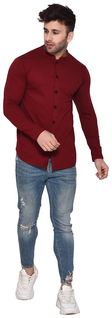 

BLISSTONE Men Maroon Solid Slim Fit Casual Shirt