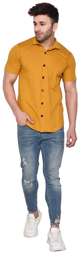 

BLISSTONE Men Yellow Solid Slim Fit Casual Shirt