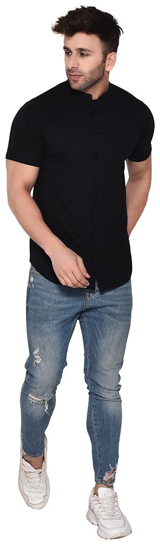 

BLISSTONE Men Black Solid Slim Fit Casual Shirt