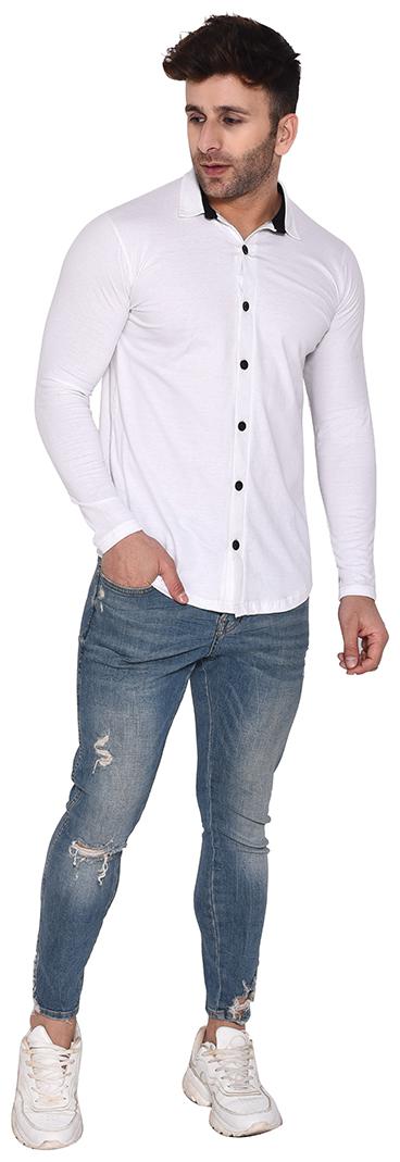 

BLISSTONE Men White Solid Slim Fit Casual Shirt