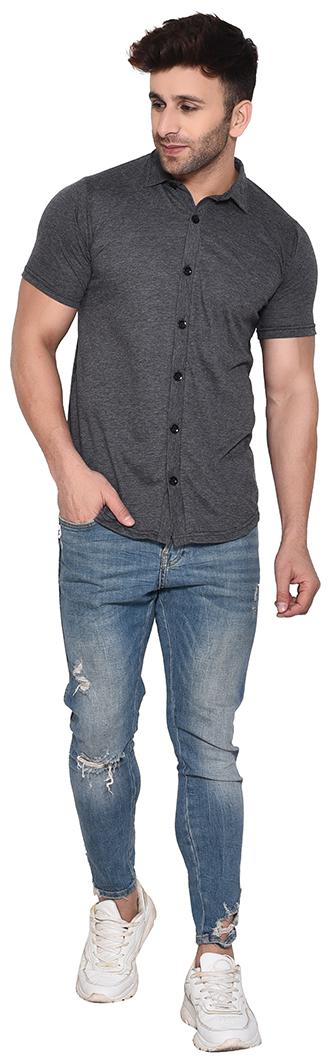 

BLISSTONE Men Grey Solid Slim Fit Casual Shirt