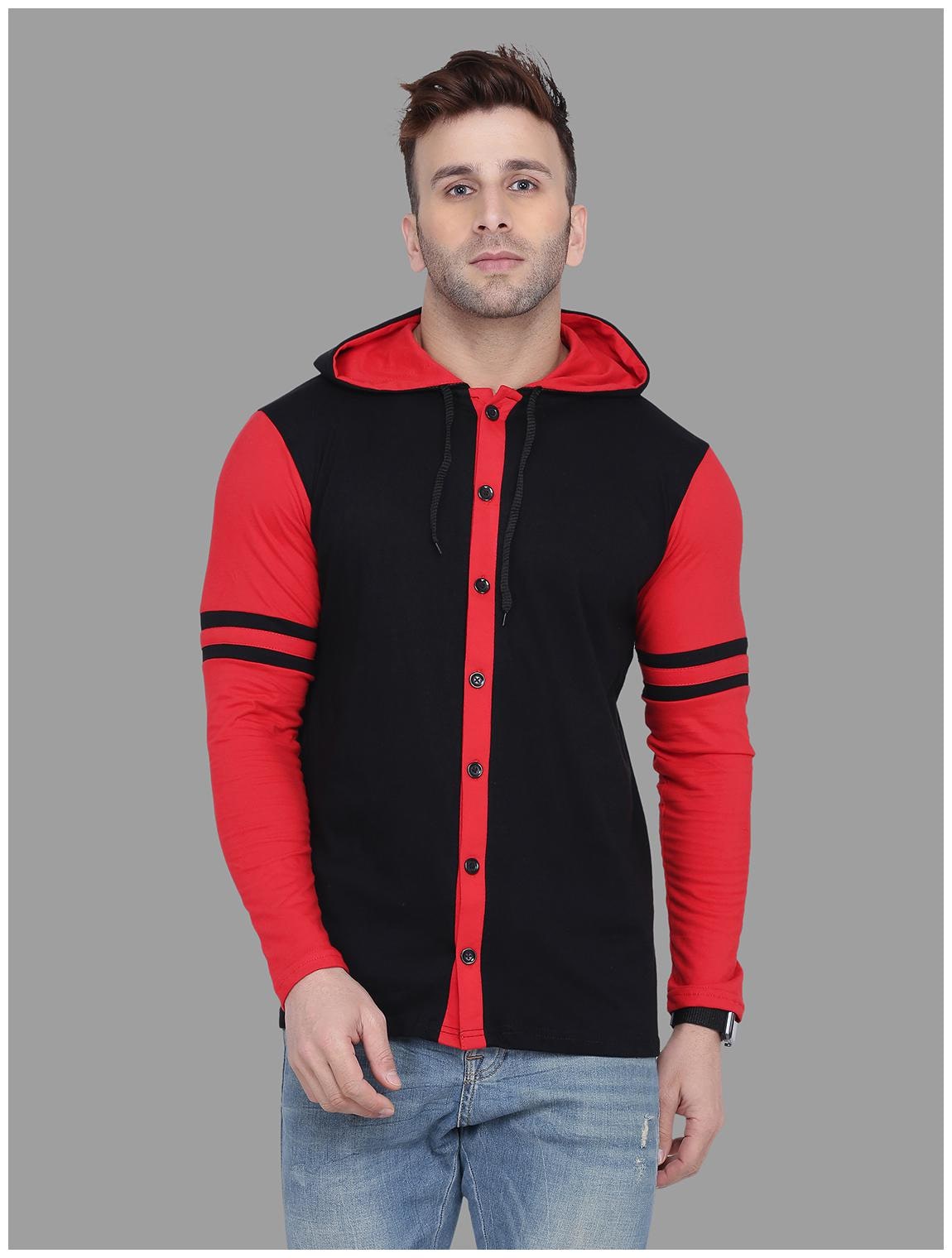 

BLISSTONE Men Red Black Colorblocked Slim Fit Casual Shirt