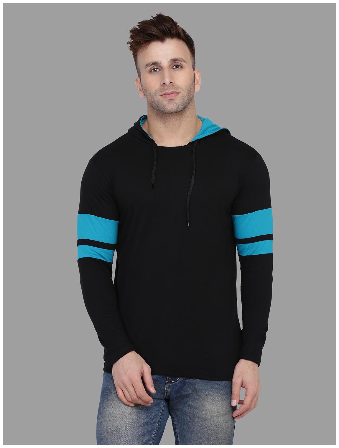

BLISSTONE Men Black Regular fit Cotton Blend Hood T-Shirt - Pack Of 1