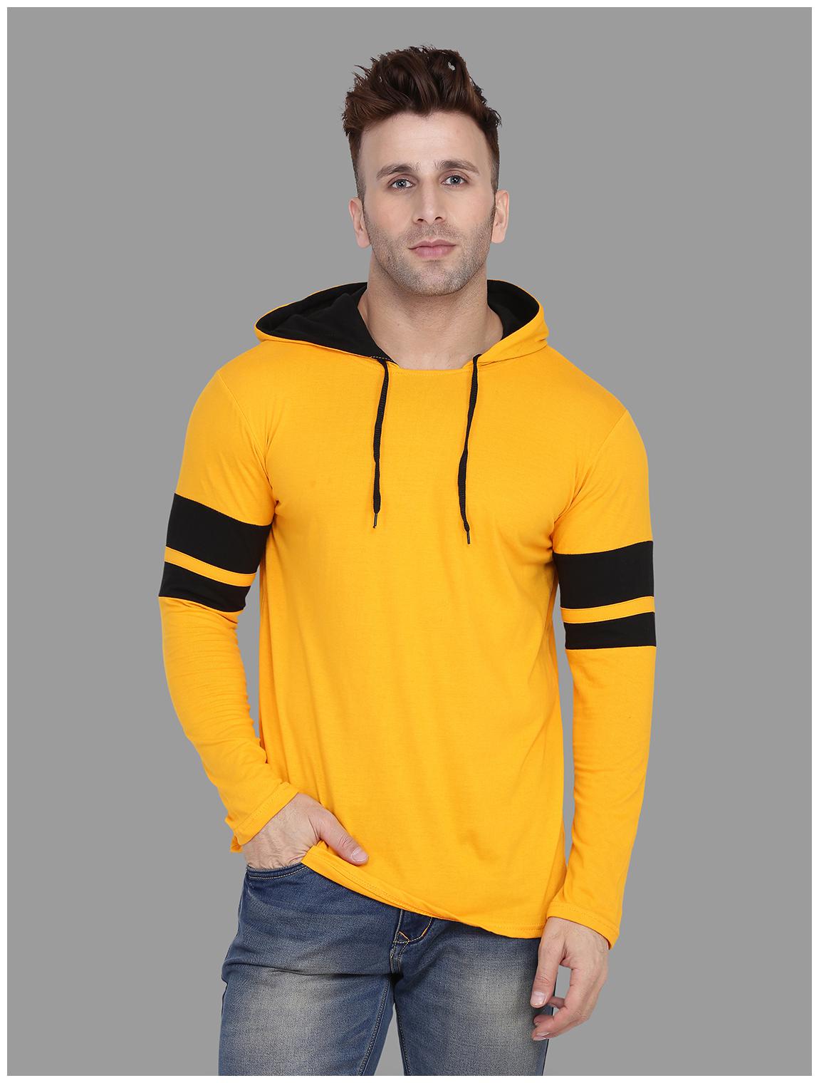 

BLISSTONE Men Yellow Regular fit Cotton Blend Hood T-Shirt - Pack Of 1
