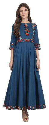 

Nayo Women Blue Solid Anarkali Kurta