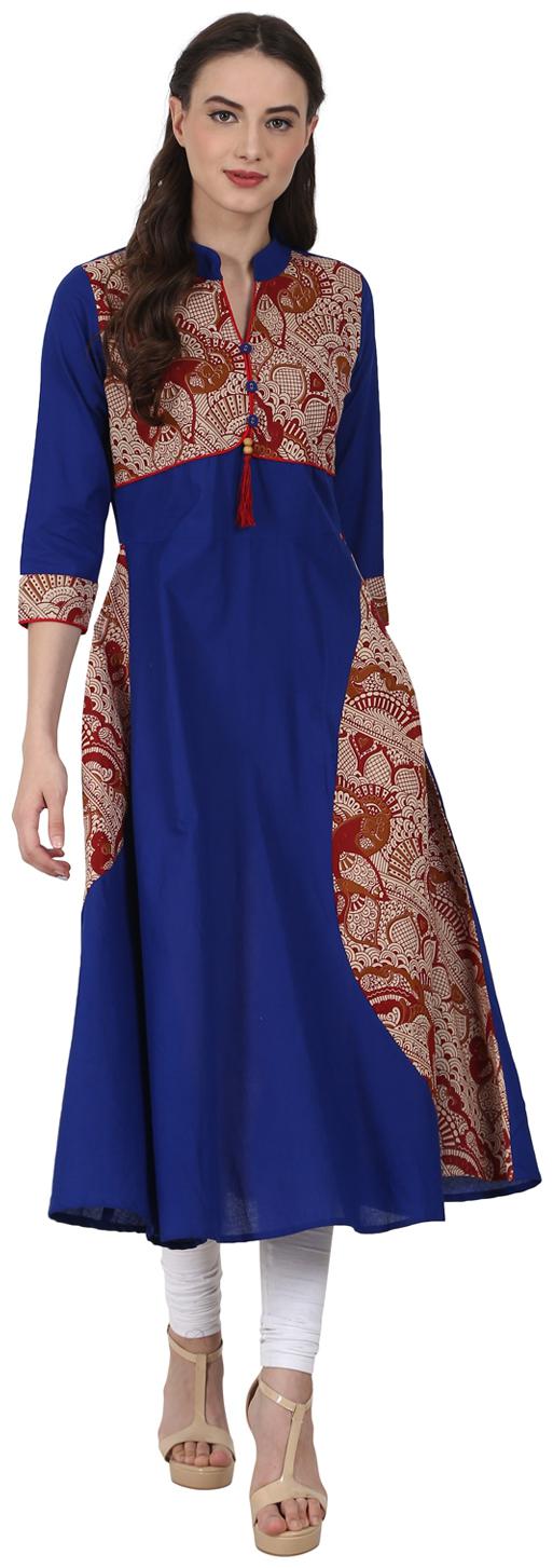 

Nayo Women Blue Printed Anarkali Kurta
