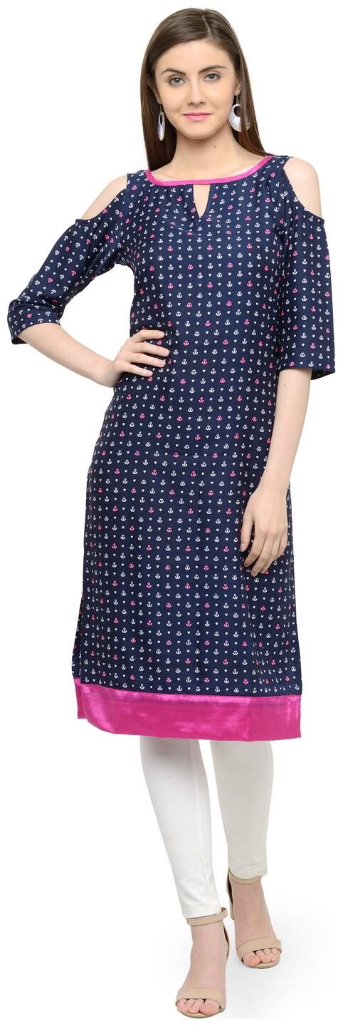 

Blue Anchor Crepe Kurti