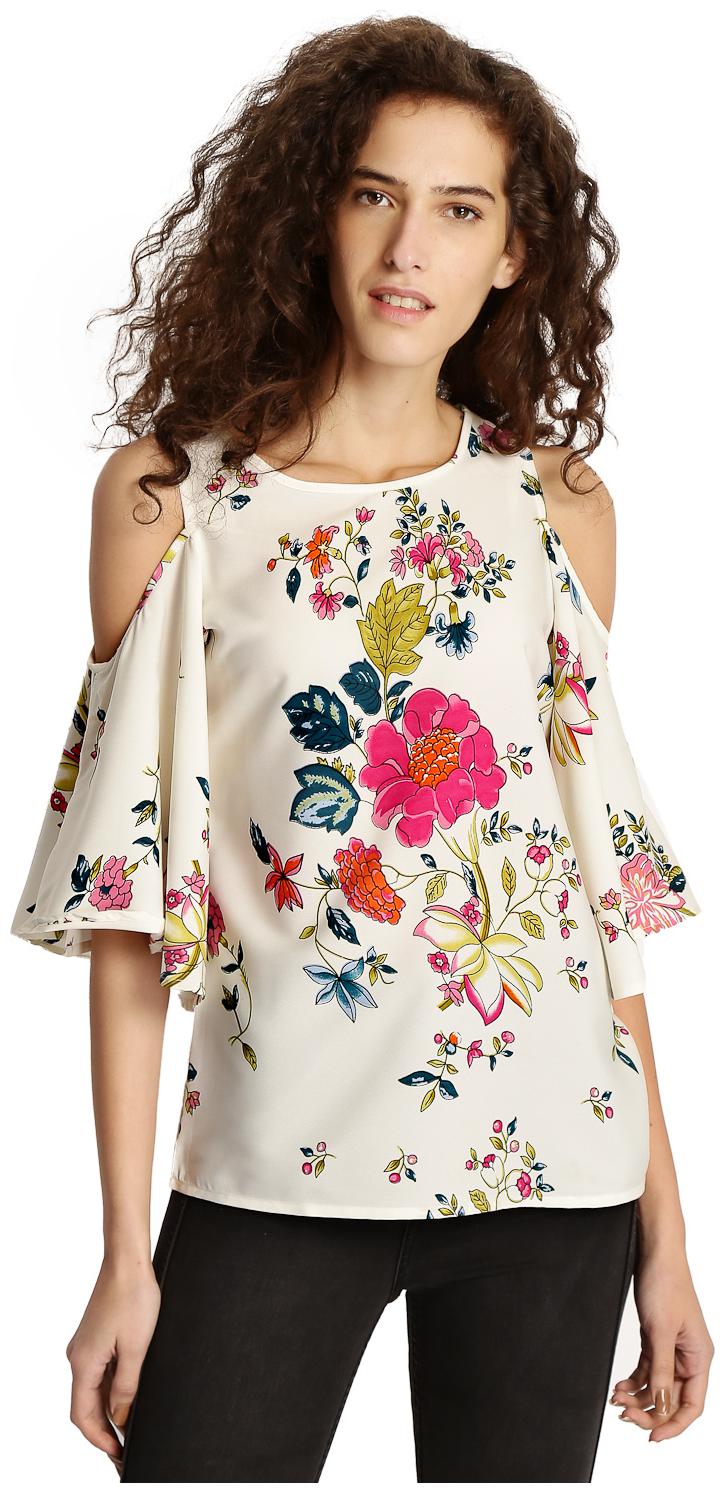 

BLUE CHIC Women Floral Regular top - White