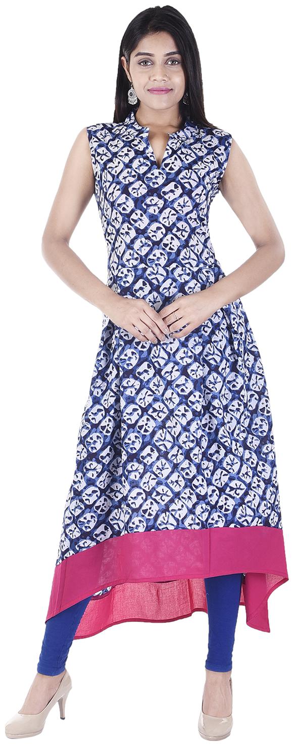 

Blue cotton high low kurta