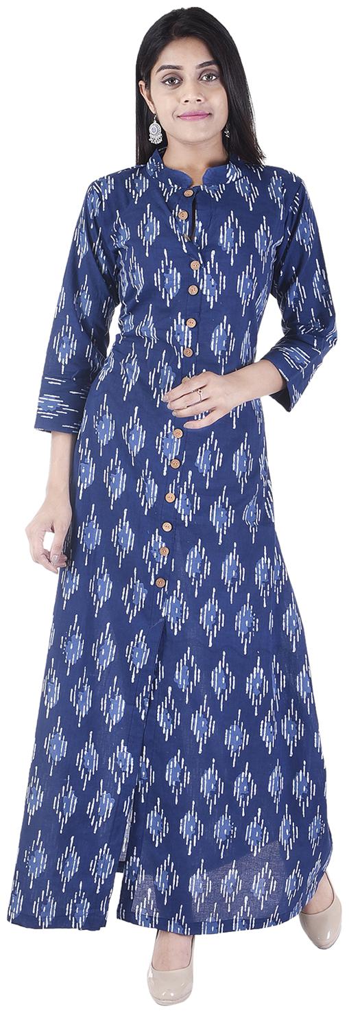 

Blue cotton a-line kurta