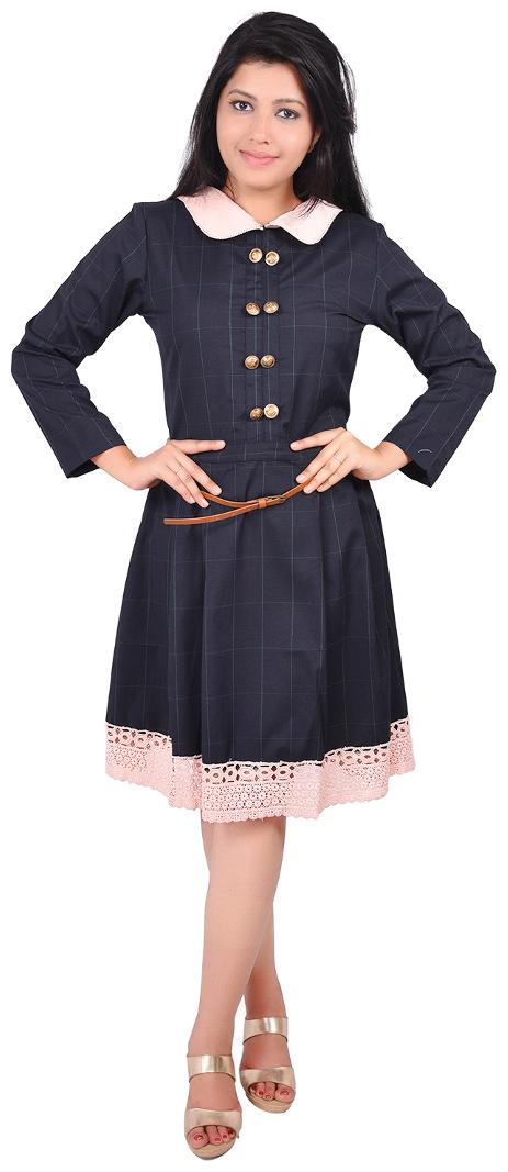 

RIVI Blue Printed A-line dress