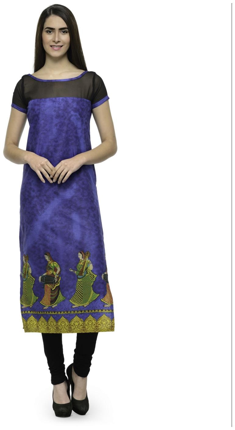 

Enchanted Drapes Women Blue Solid Regular Kurti