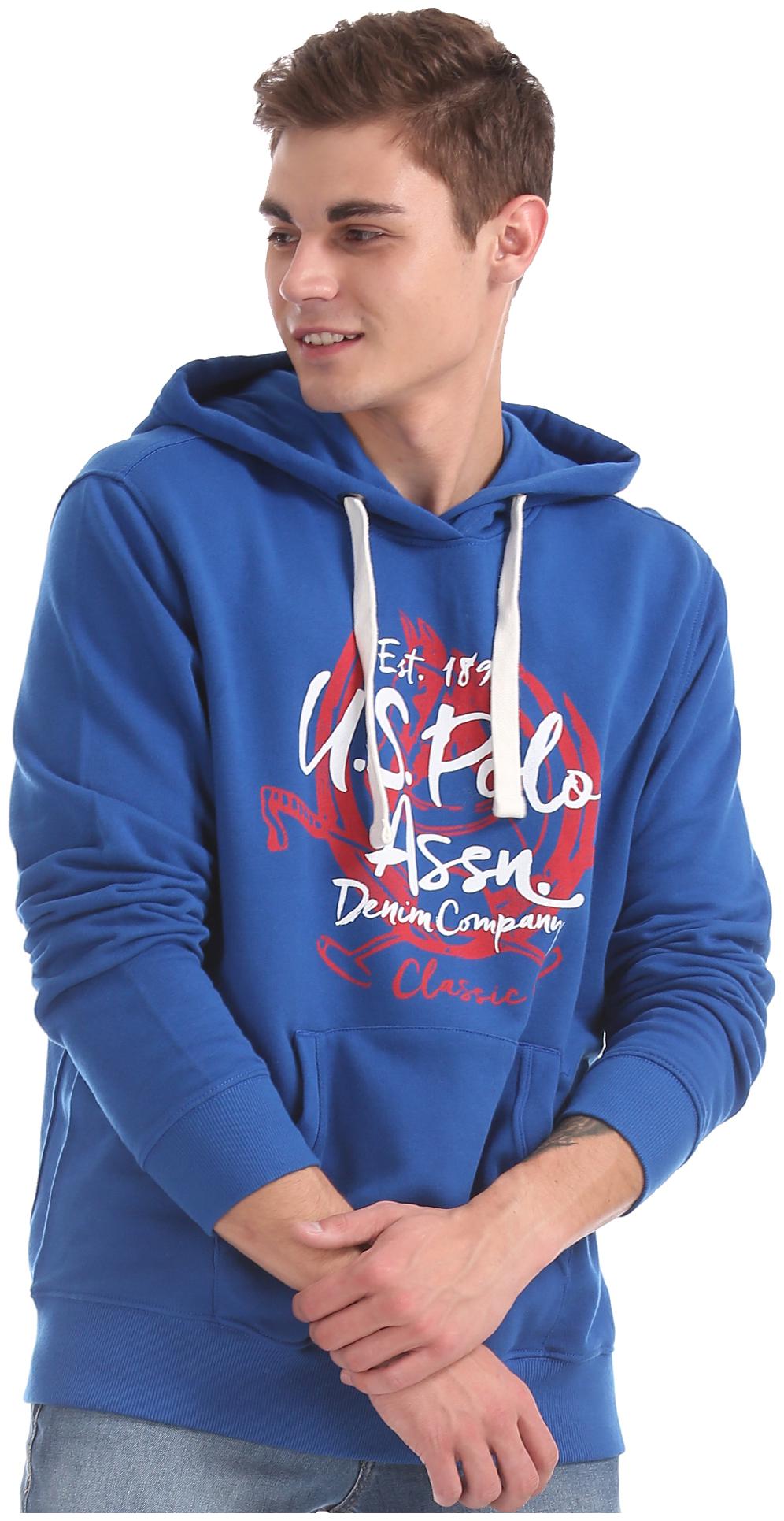 

U S Polo Assn Men Blue Hooded Sweatshirt