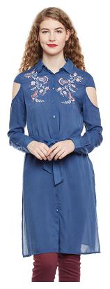 

Blue Embroidered Tunic