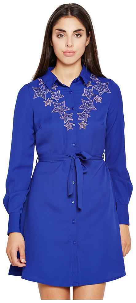

OXOLLOXO Blue Solid A-line dress