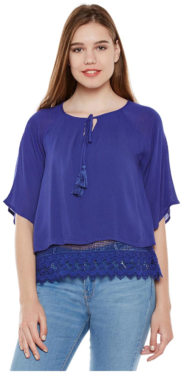 

Blue Lace Top With Tussles