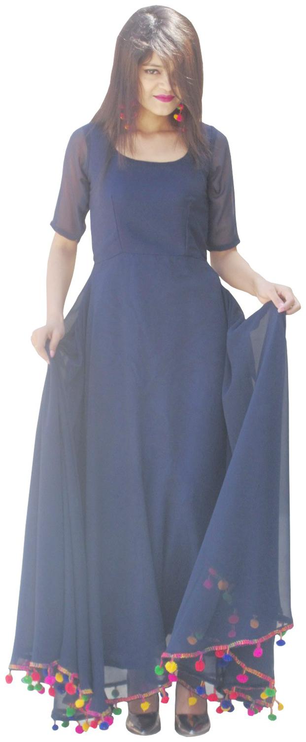 

Blue Lashkara Anarkali Kurti Kurta For Women