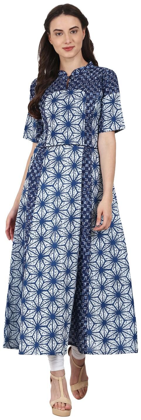 

Nayo Women Blue Printed Anarkali Kurta