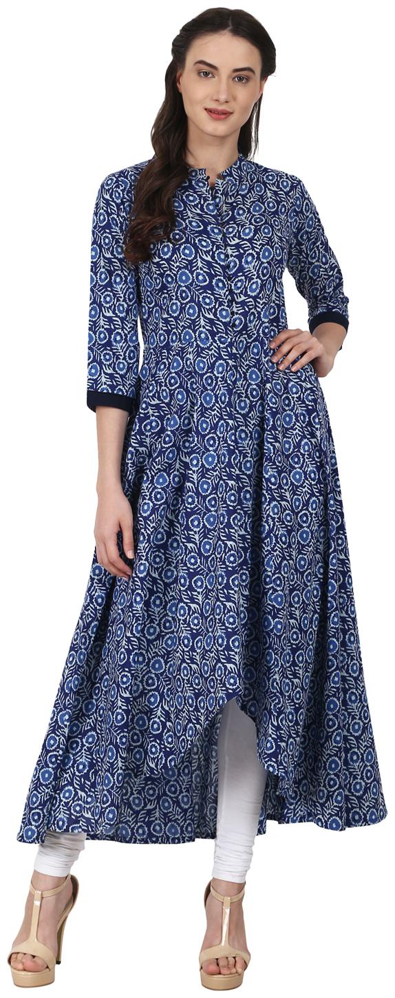 

Nayo Women Blue Printed Anarkali Kurta