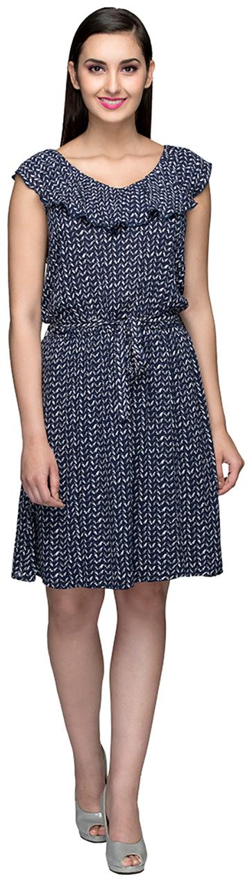 

Oxolloxo Blue Printed A-line dress