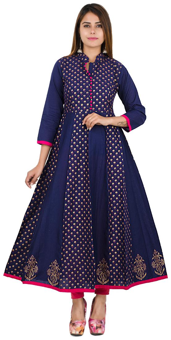 

Zoeyam s Women Blue Printed Anarkali Kurta