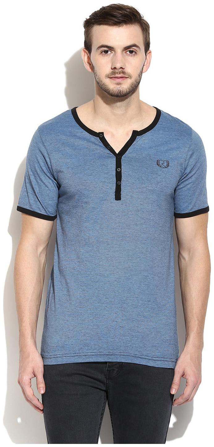 

Rigo Men Blue Regular fit Cotton V neck T-Shirt - Pack Of 1