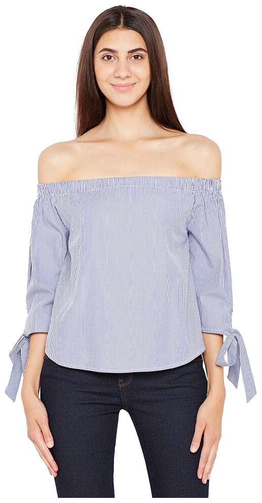 

Oxolloxo Women Printed Regular top - Blue